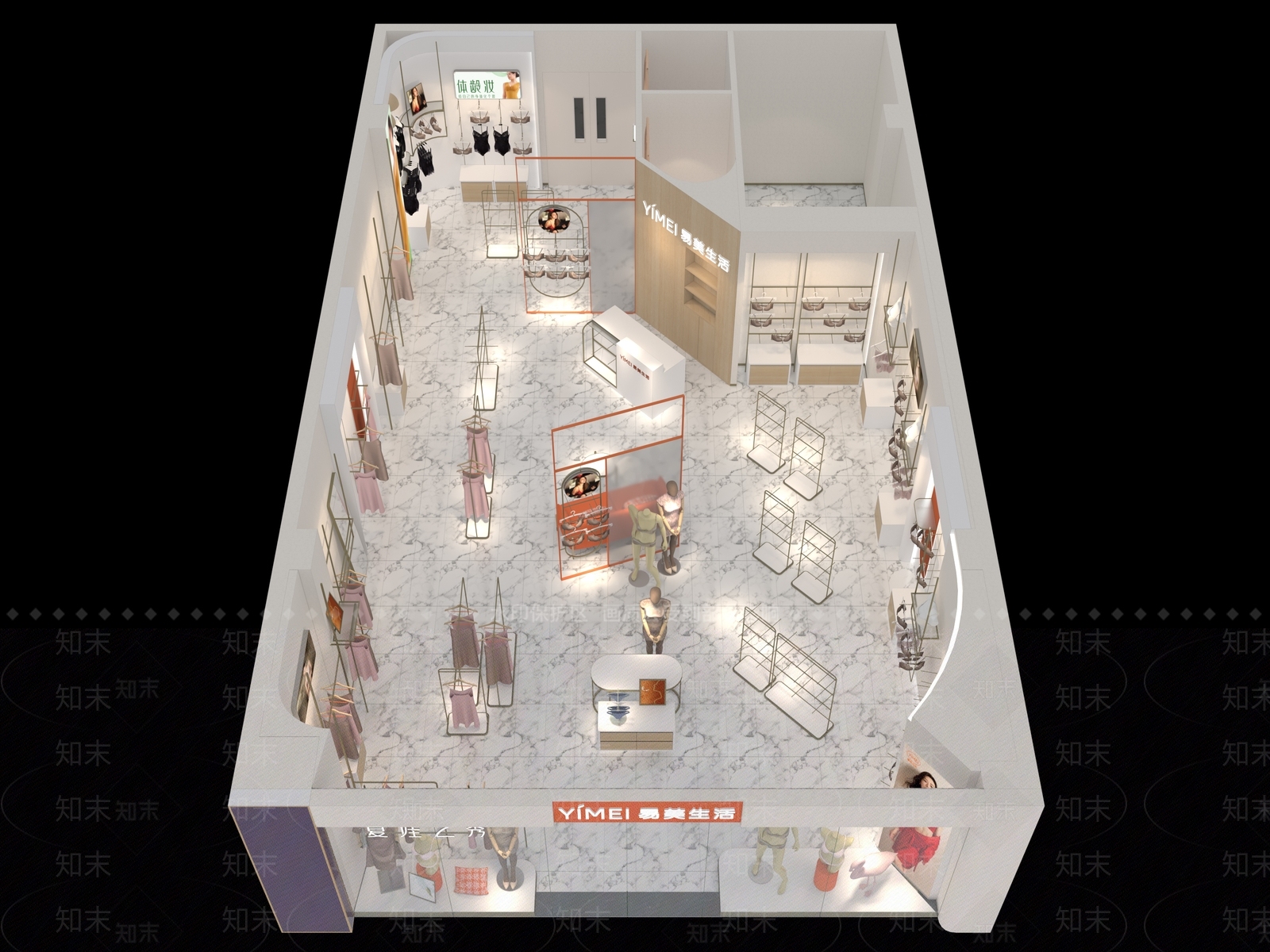 现代简约服装店3D模型下载【ID:1201350549】