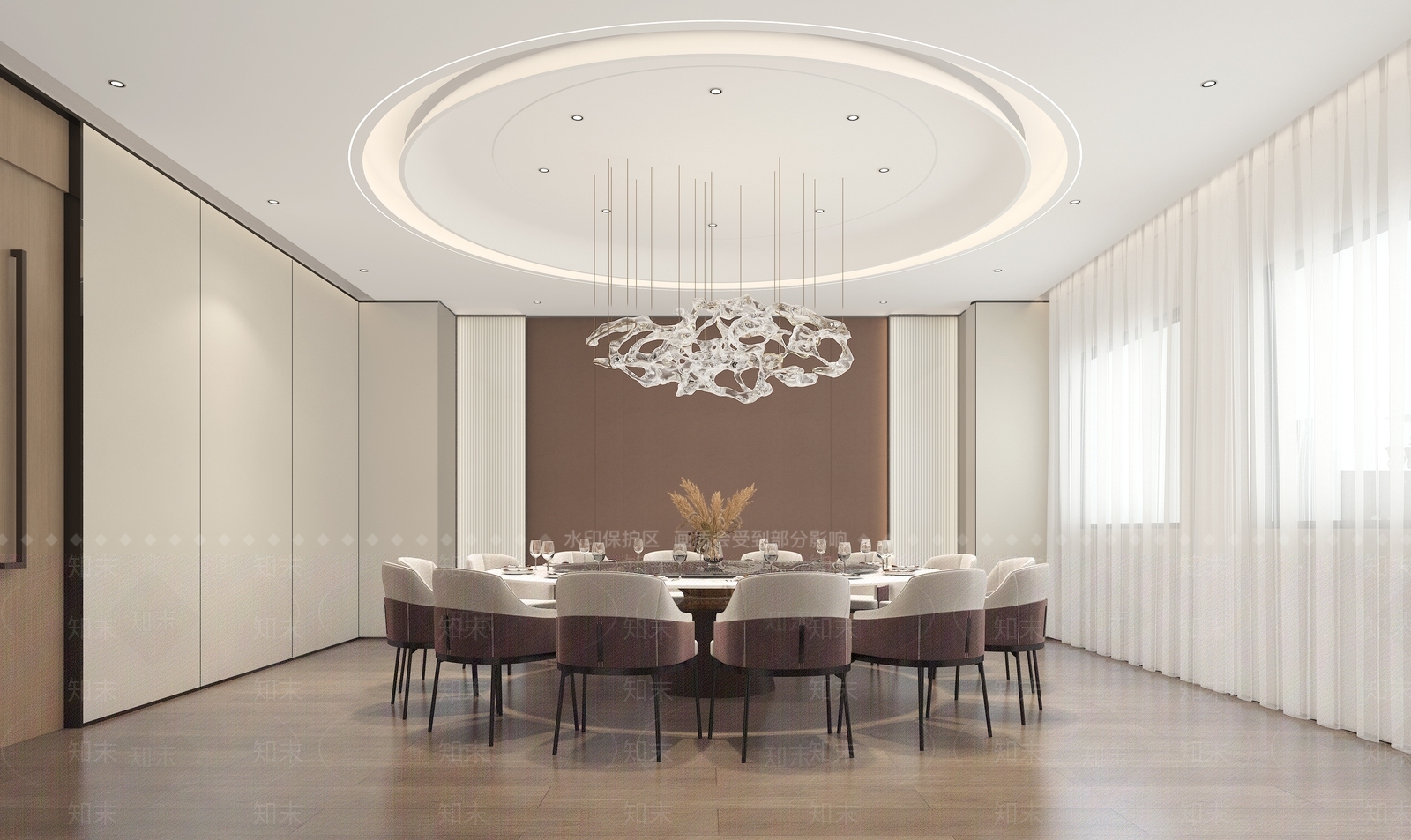 现代新中式中餐厅3D模型下载【ID:1201350335】