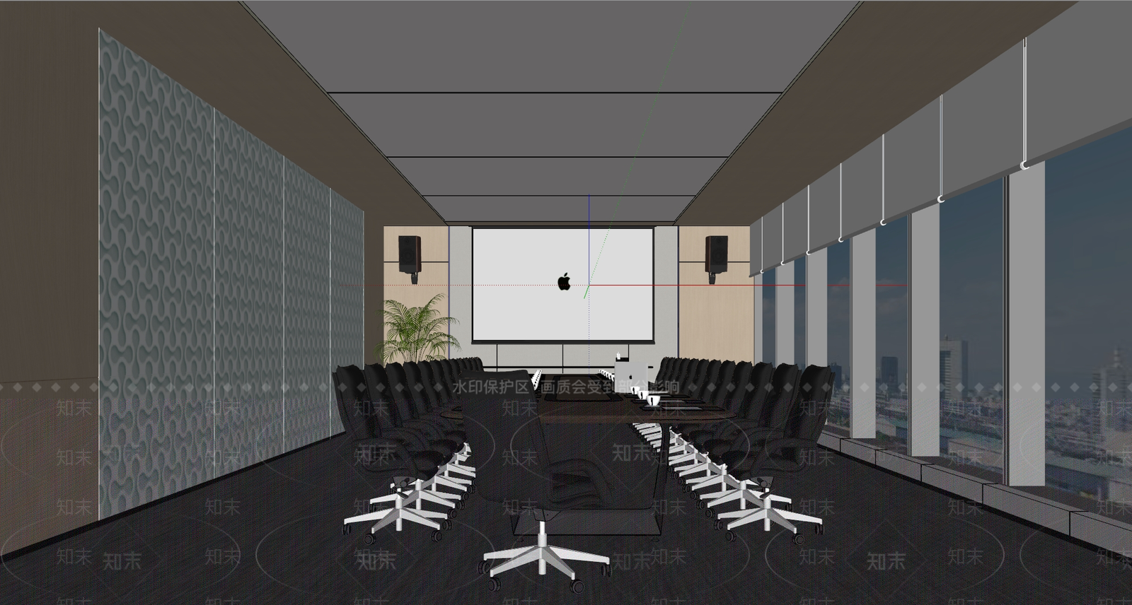 现代会议室SU模型下载【ID:1201350744】