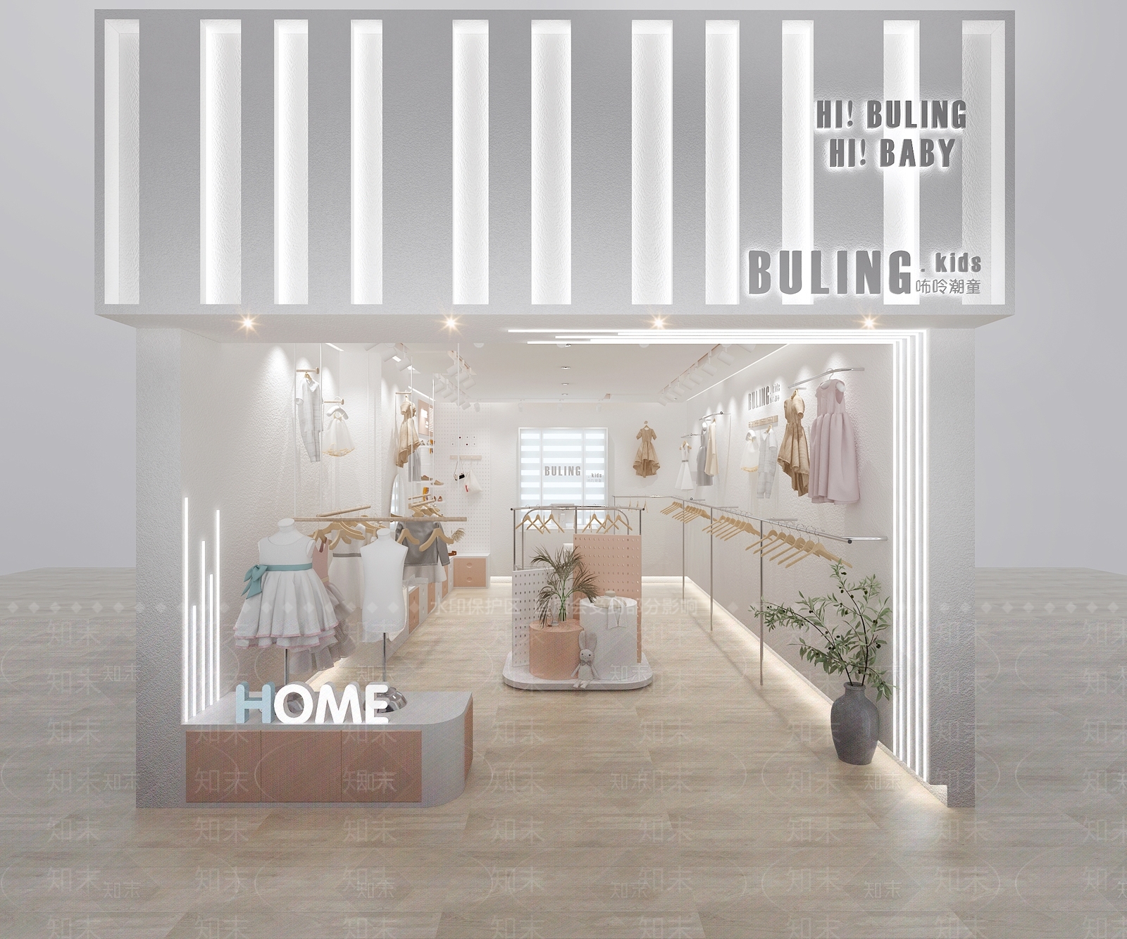 现代简约服装店3D模型下载【ID:1201466416】