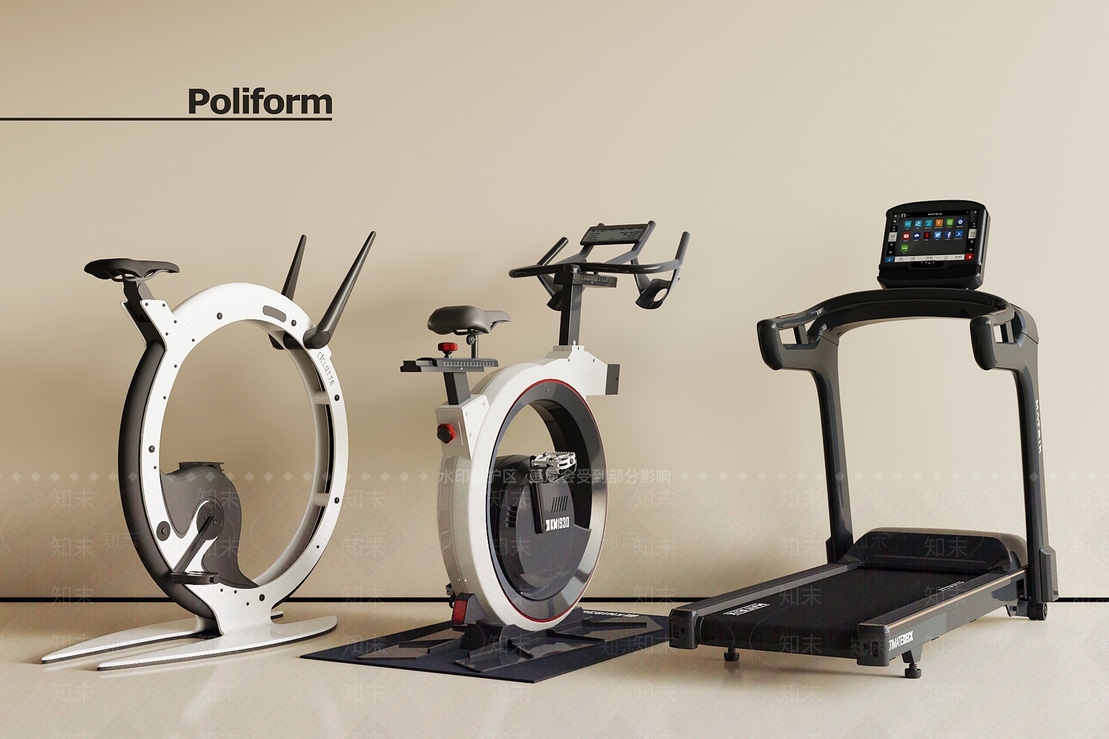 现代健身器材3D模型下载【ID:1201351446】