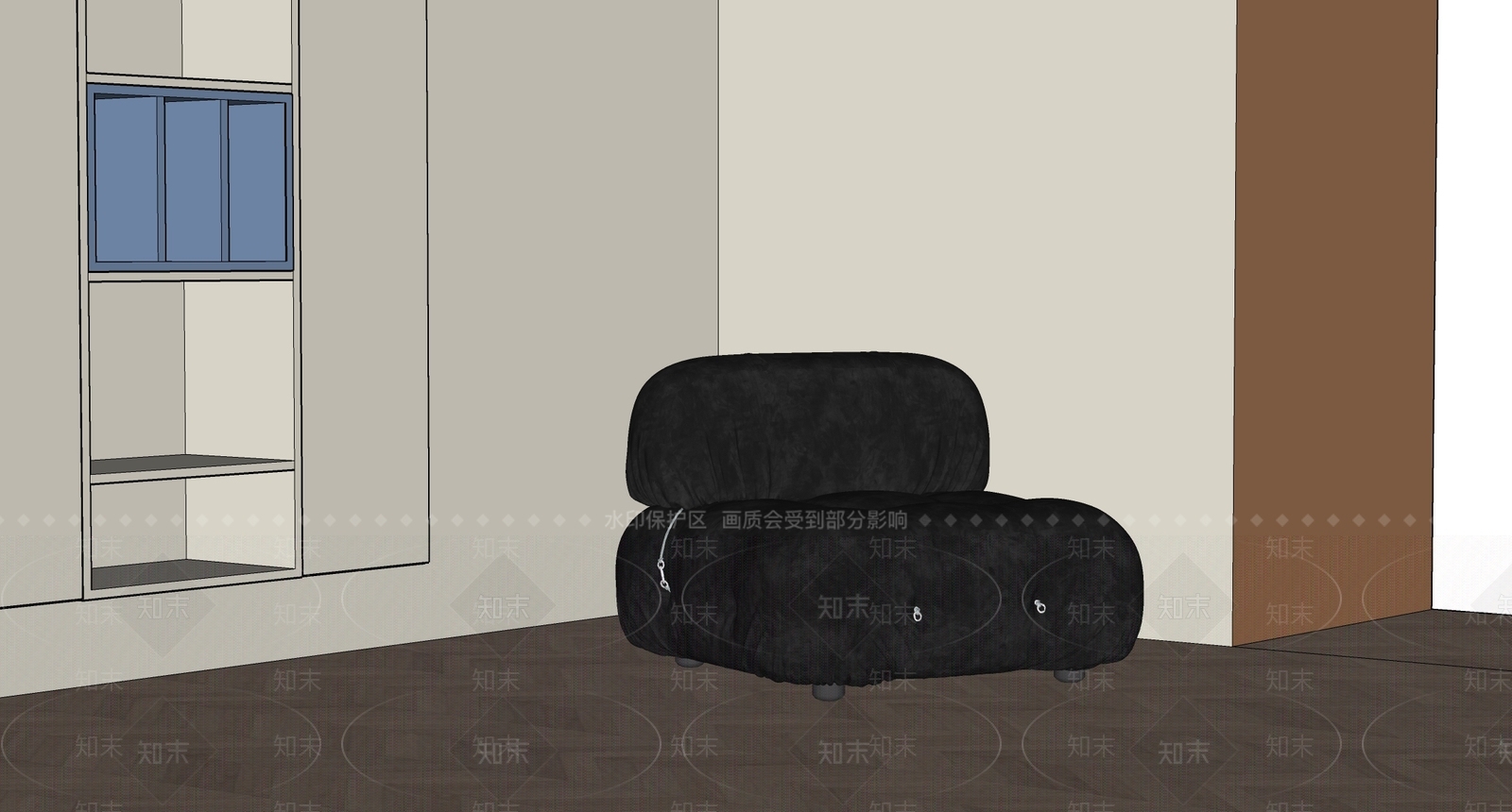 中古侘寂单人沙发SU模型下载【ID:1201352313】