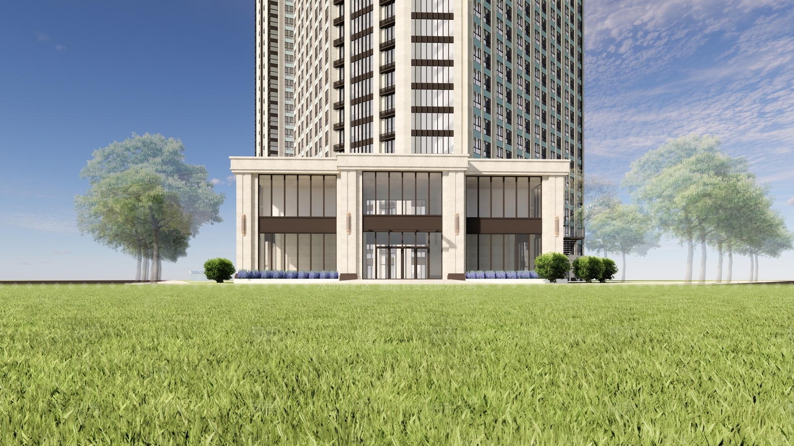 现代简欧售楼处建筑SU模型下载【ID:1201353421】