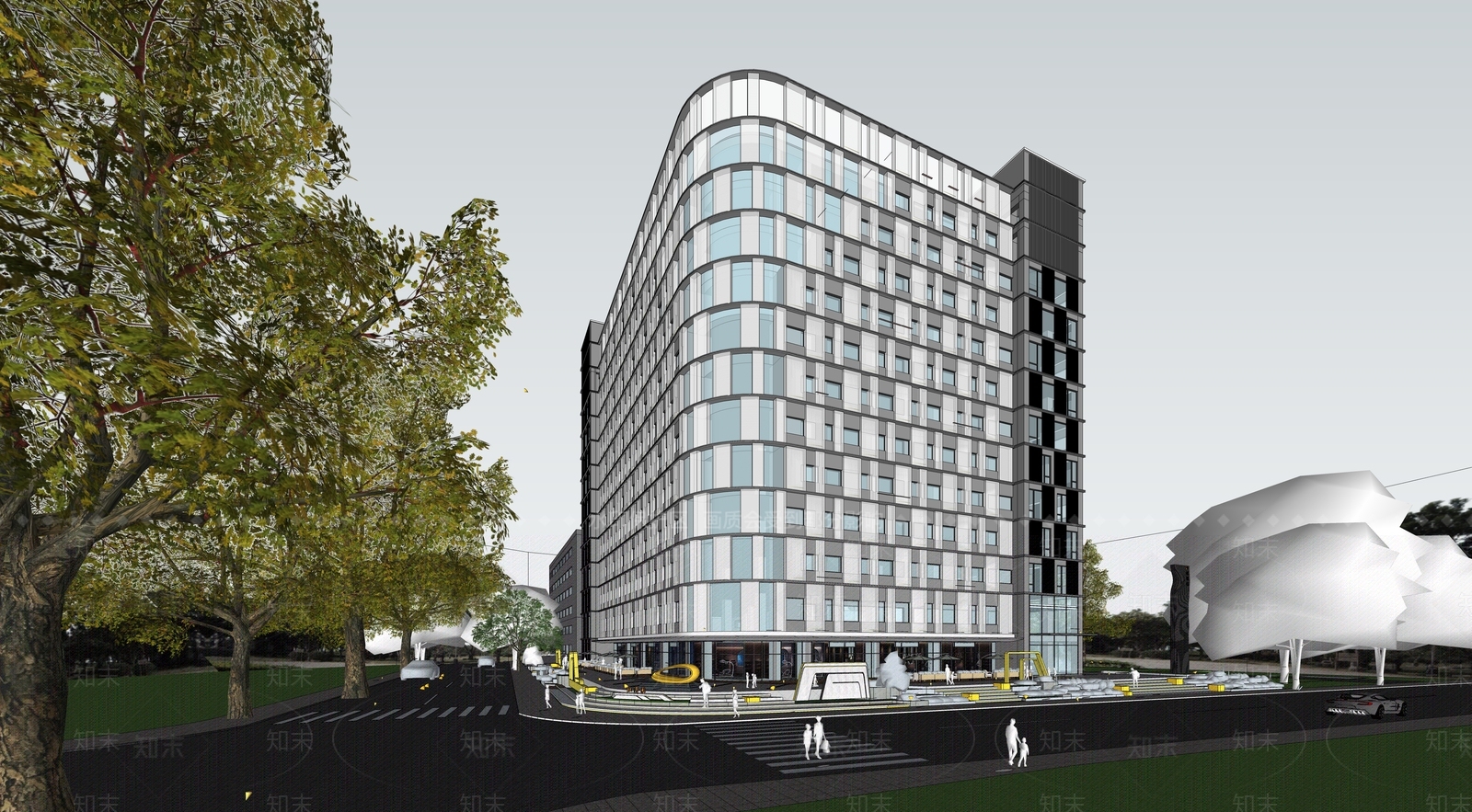 现代小公建SU模型下载【ID:1201353285】