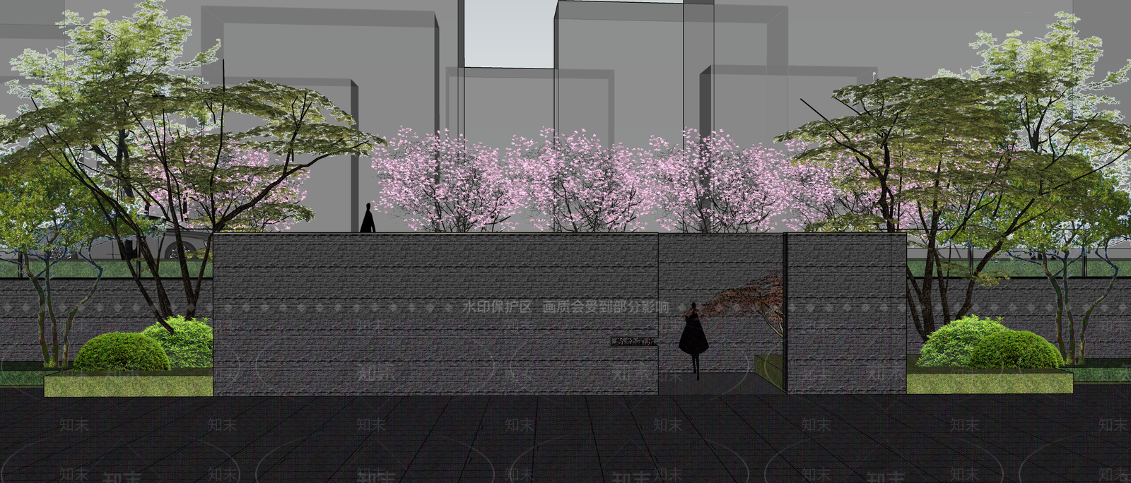现代新中式台阶景观SU模型下载【ID:1201353467】