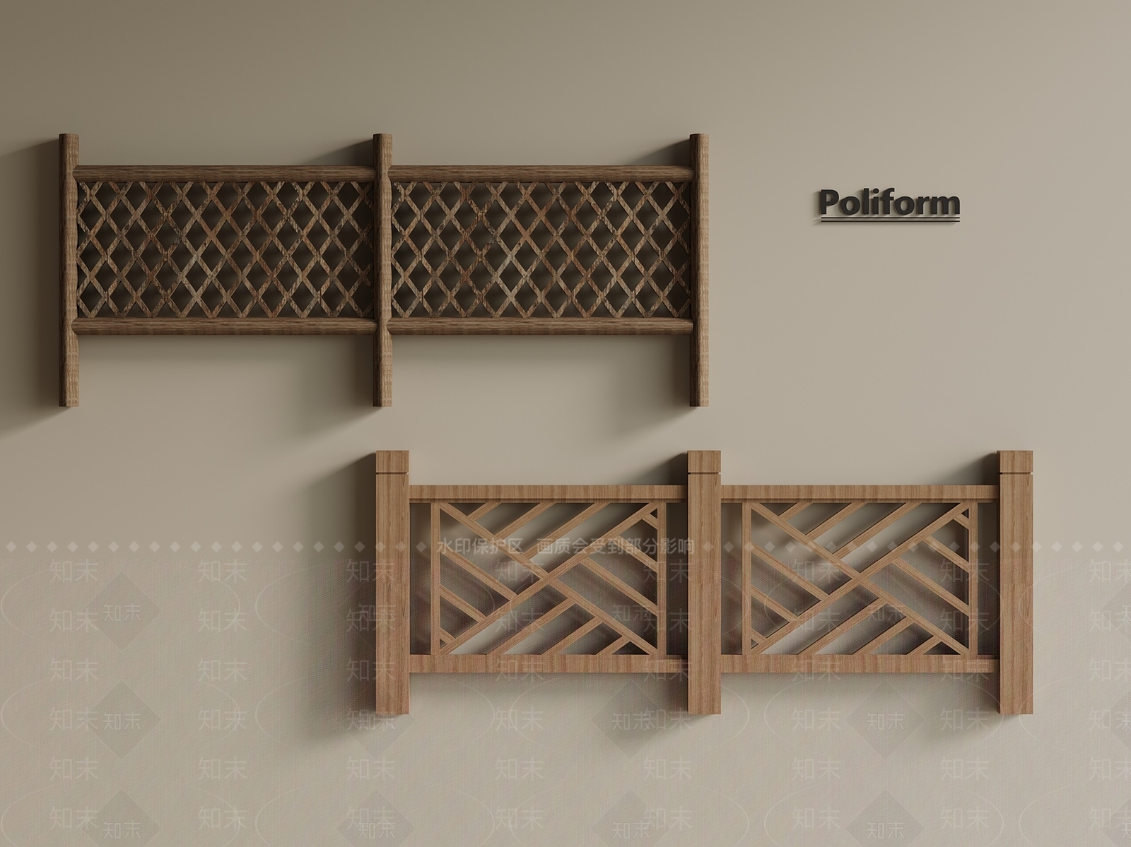 新中式中式栏杆扶手3D模型下载【ID:1201356021】