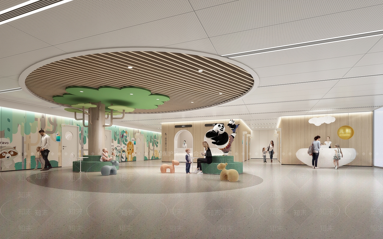 现代医院大厅3D模型下载【ID:1201356144】