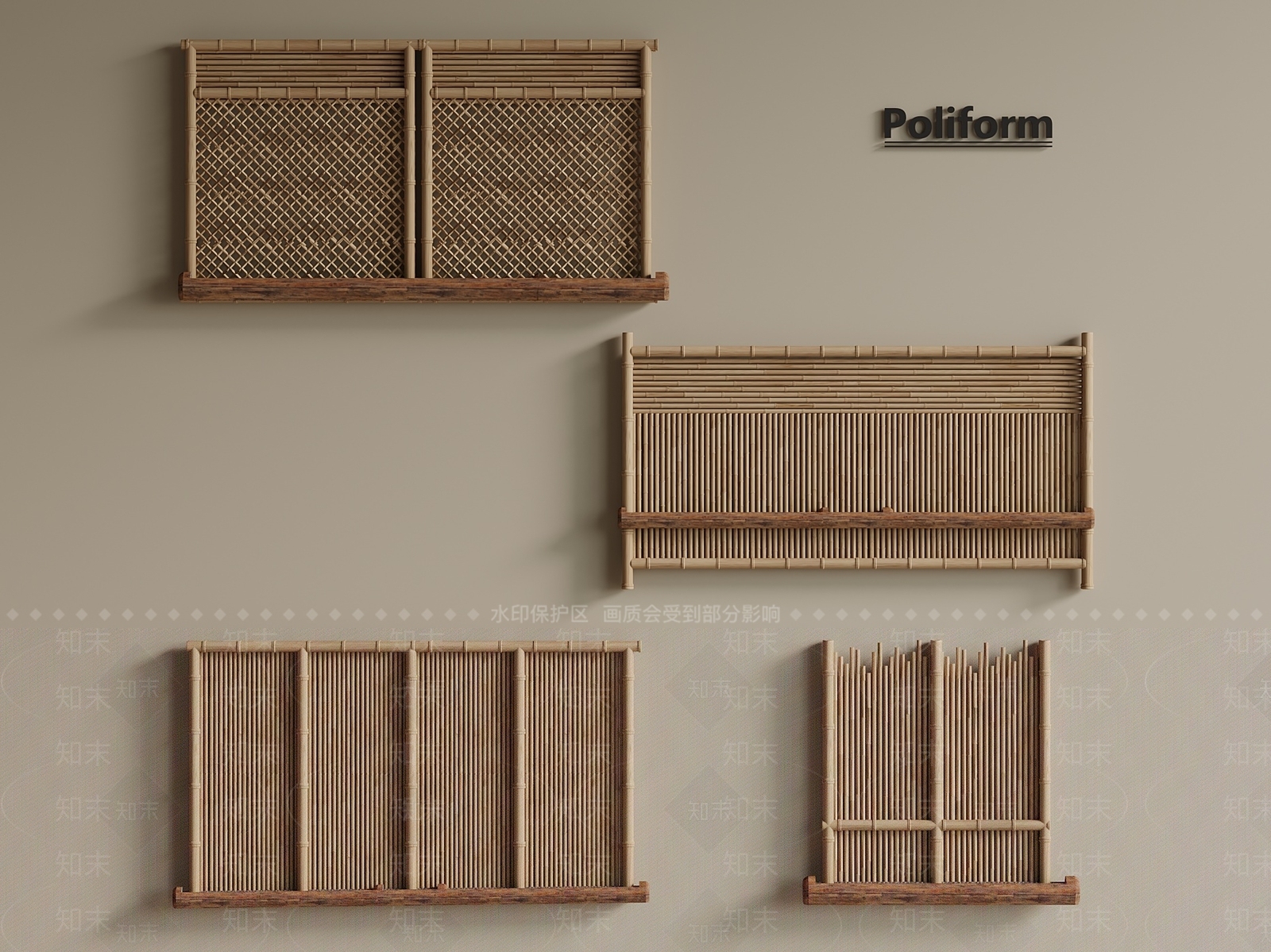 新中式中式栏杆扶手3D模型下载【ID:1201356006】