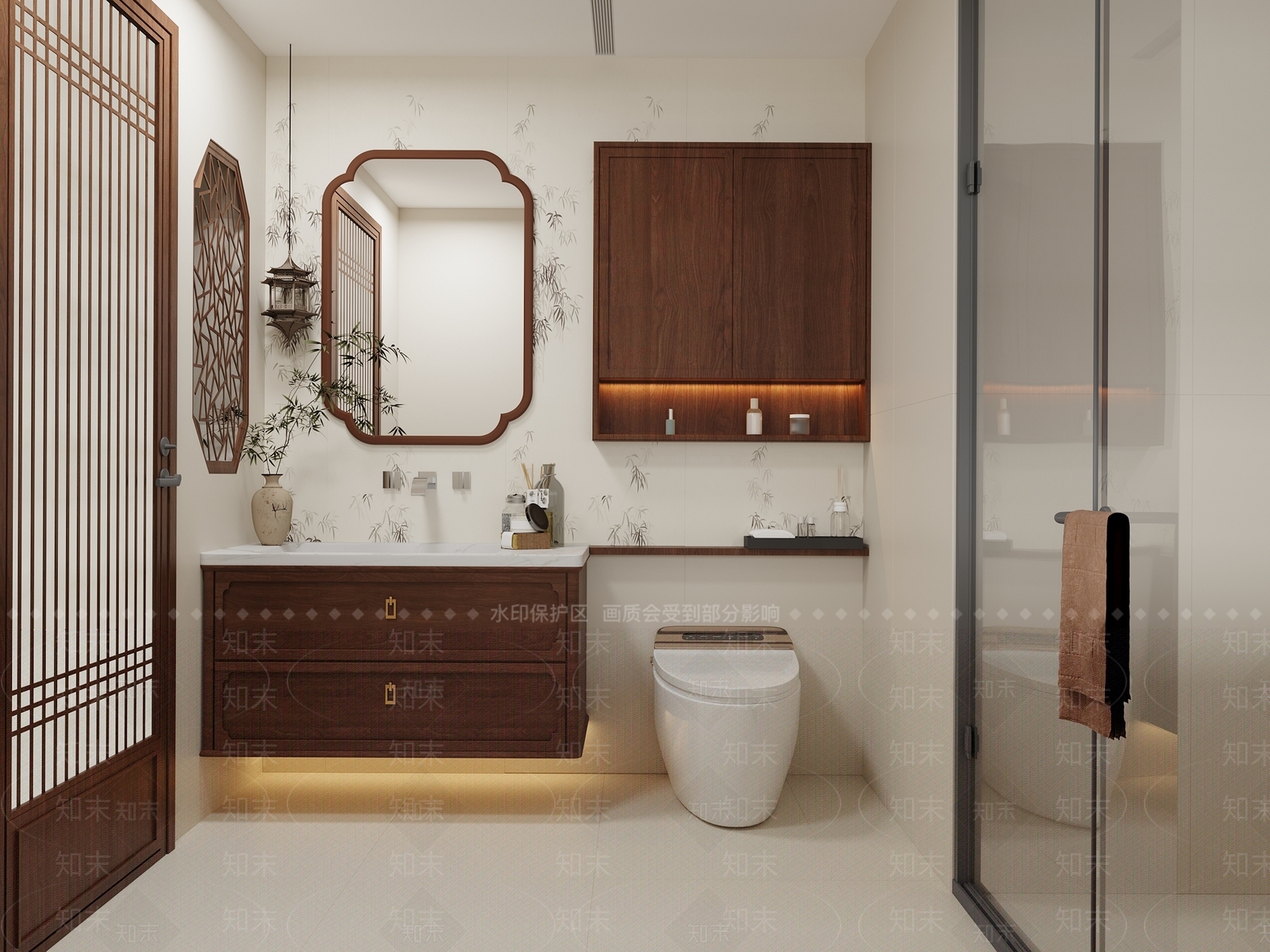 新中式禅意卫生间3D模型下载【ID:1201355983】