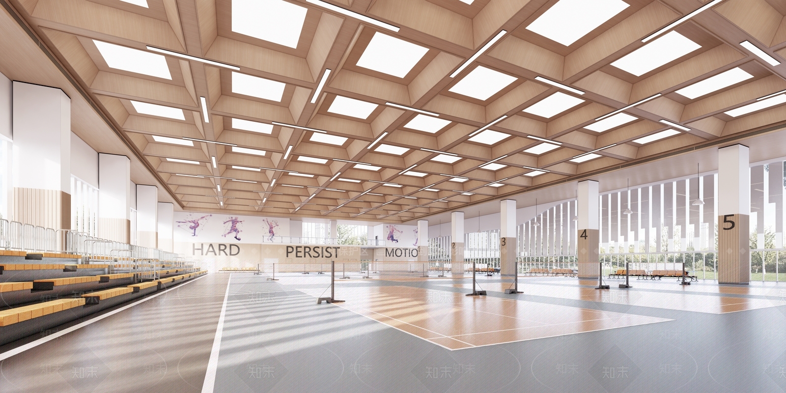 现代羽毛球场SU模型下载【ID:1201356971】