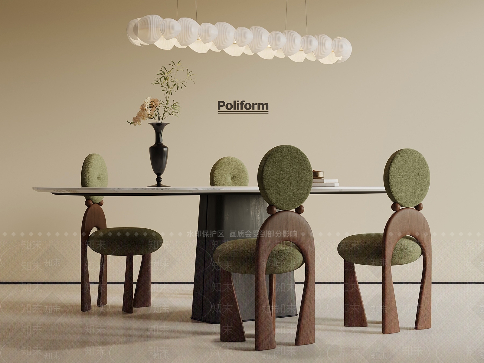 法式餐桌椅3D模型下载【ID:1201356667】