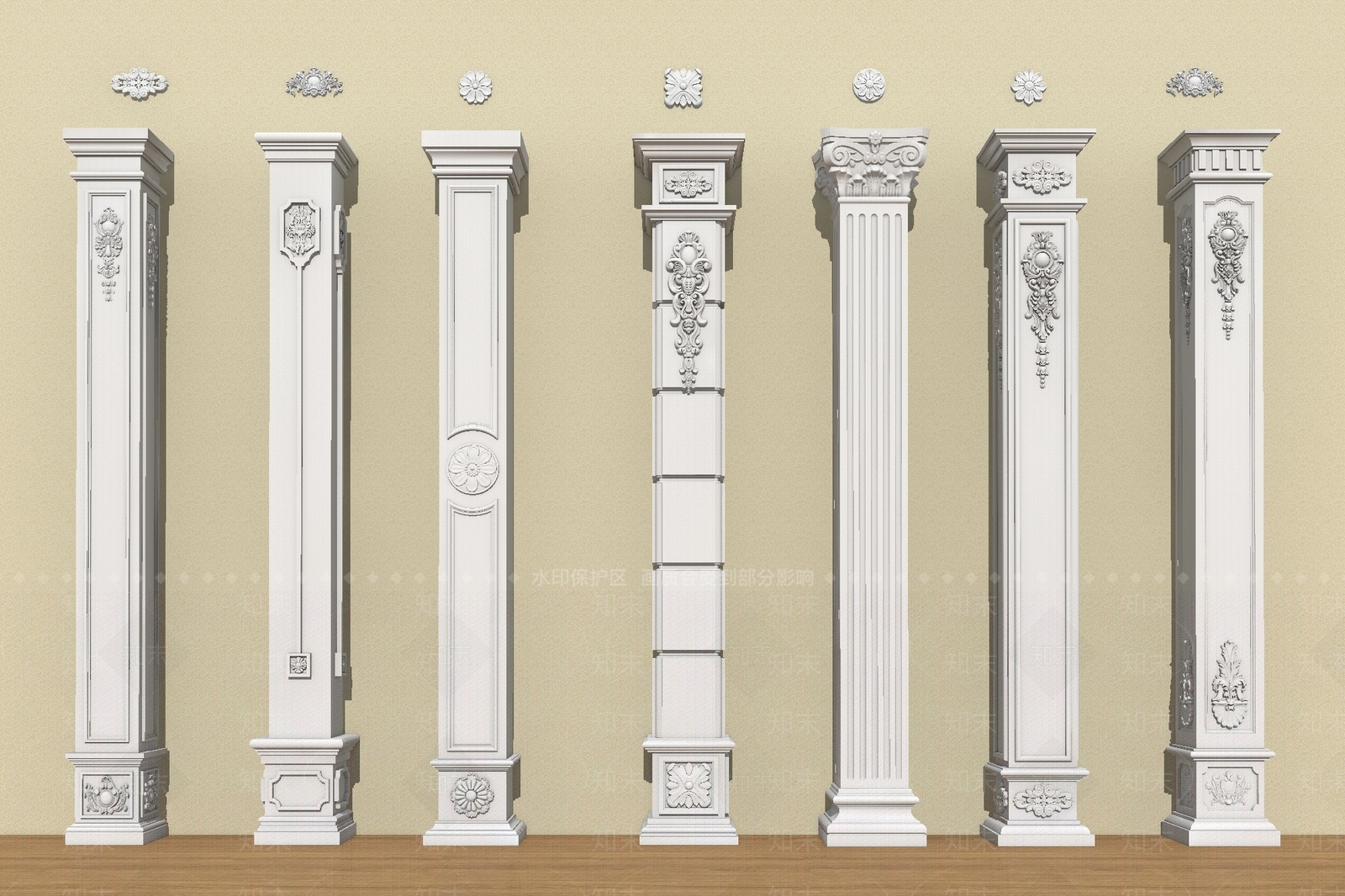 欧式柱子SU模型下载【ID:1201356906】