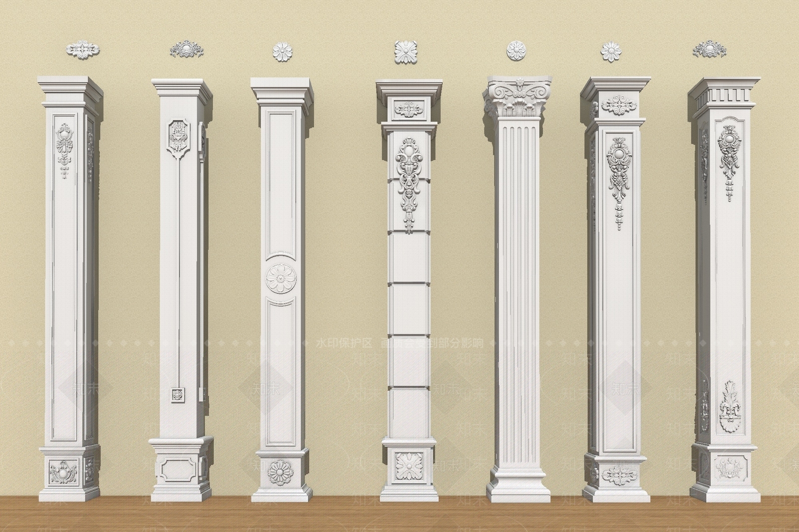 欧式柱子3D模型下载【ID:1201357070】