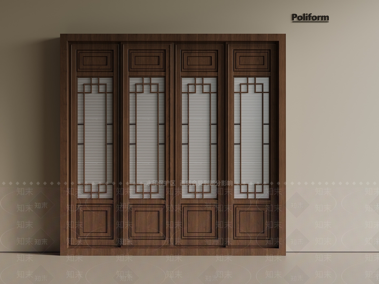 新中式中式推拉门3D模型下载【ID:1201357132】