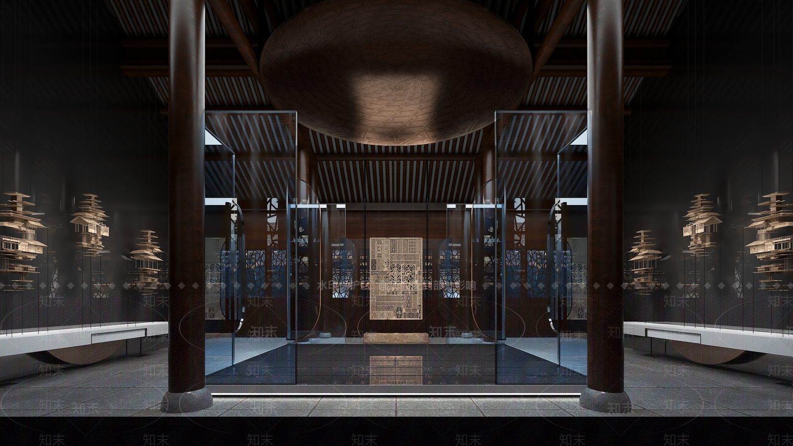 中式艺术展厅3D模型下载【ID:1201357226】