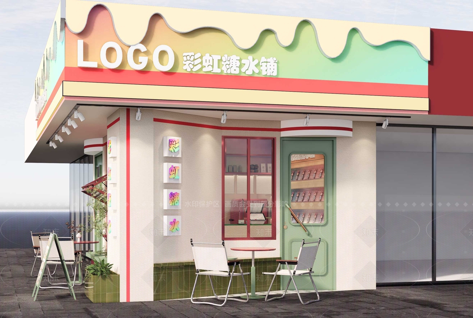 现代奶油其他店铺SU模型下载【ID:1201357526】