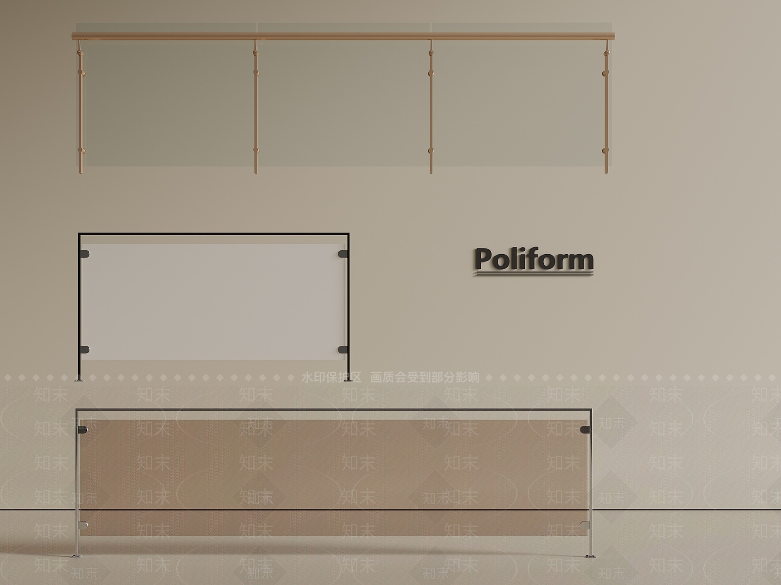 现代简约围栏护栏SU模型下载【ID:1201358651】