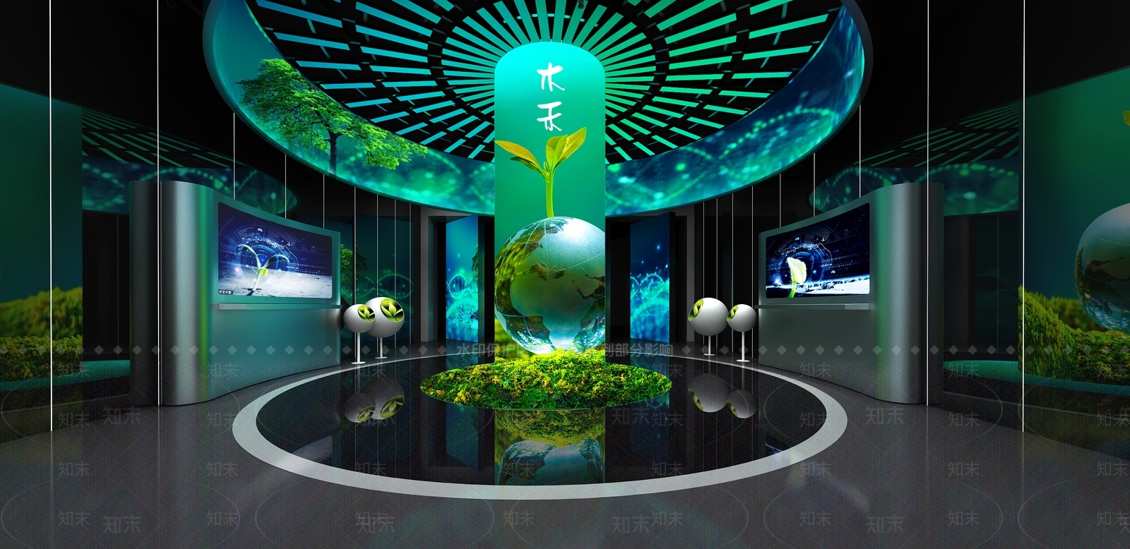 现代极简科技展厅3D模型下载【ID:1201358840】