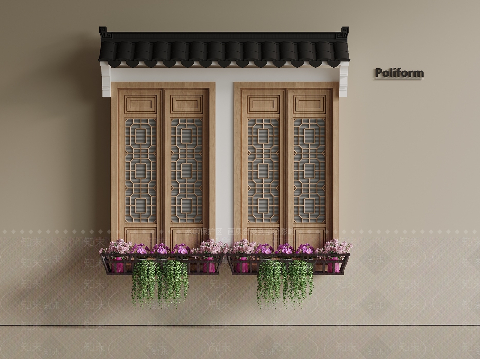 新中式中式其他窗SU模型下载【ID:1201359944】