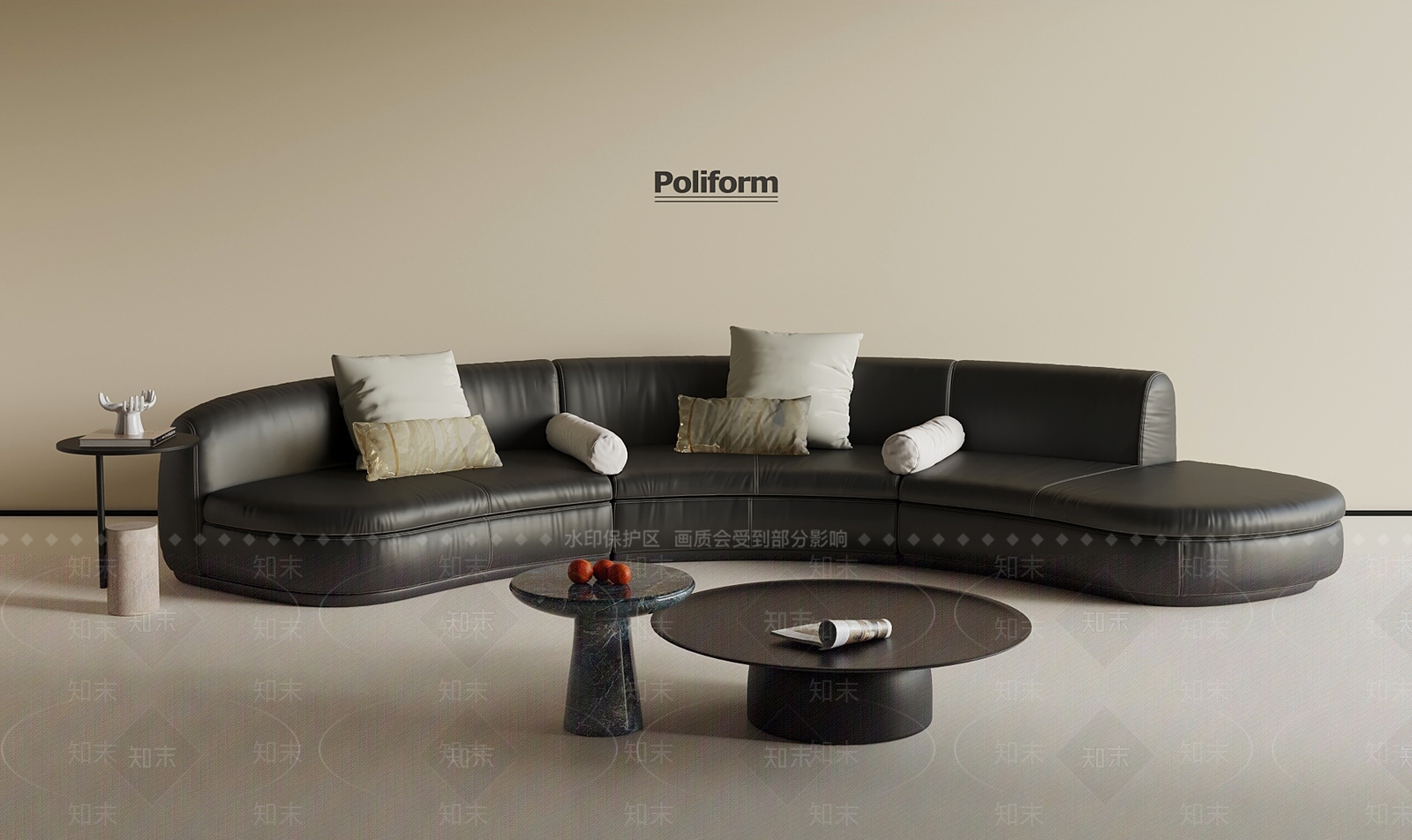 现代意式沙发组合3D模型下载【ID:1201360041】