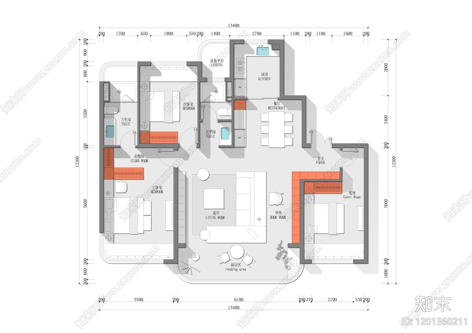 一梯两户施工图下载【ID:1201360211】
