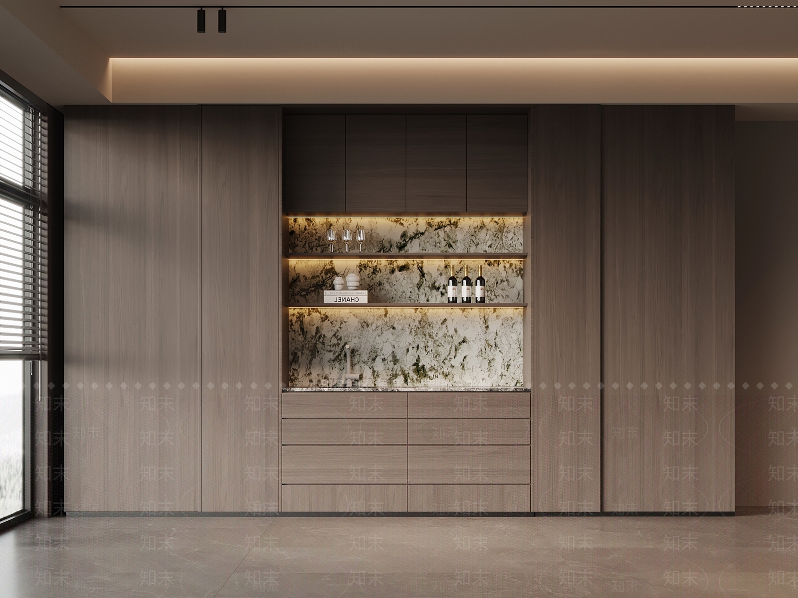 现代意式酒柜3D模型下载【ID:1201360255】
