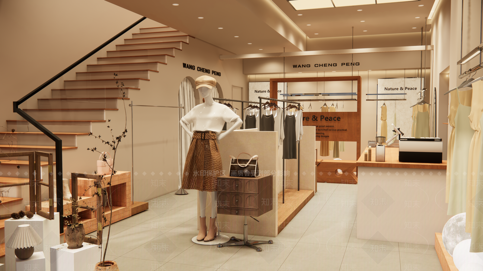 现代中古服装店SU模型下载【ID:1201360335】