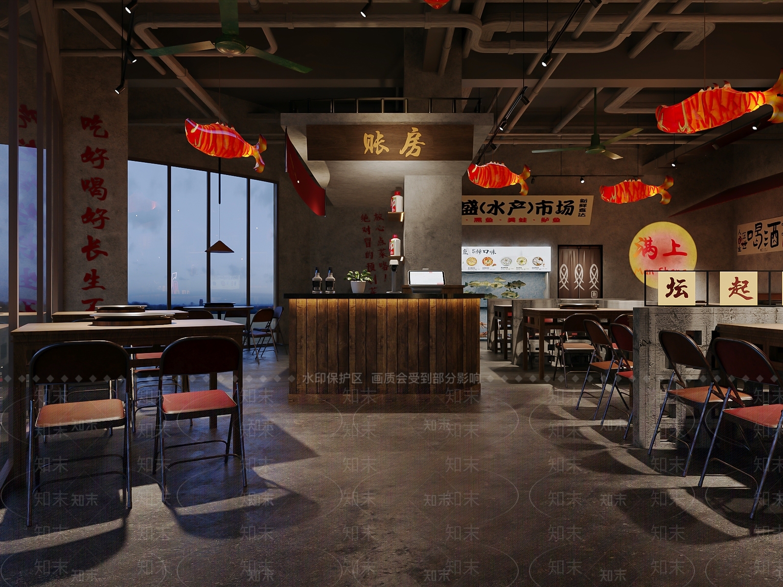 复古火锅店3D模型下载【ID:1201360936】