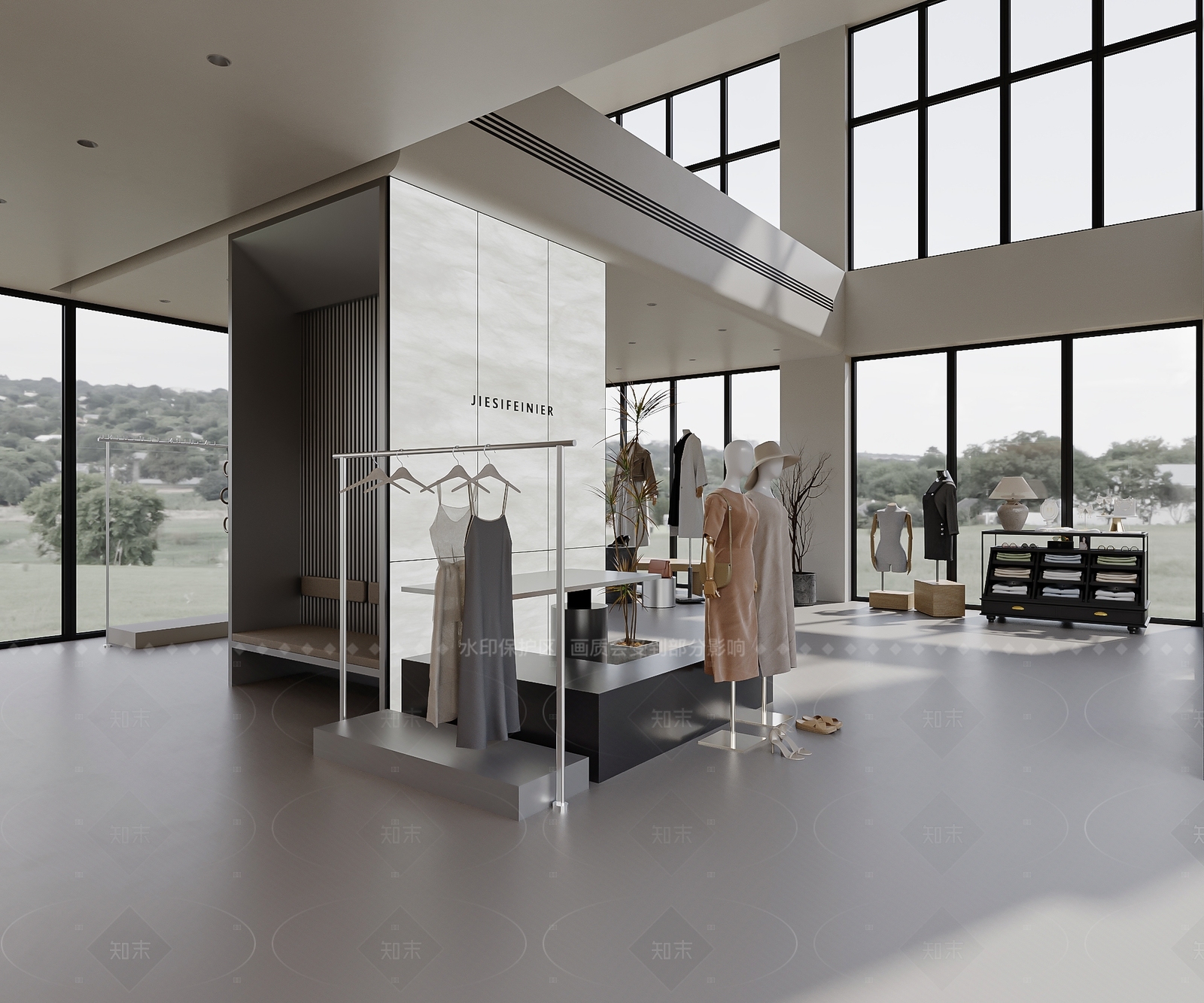 现代服装店3D模型下载【ID:1201361049】