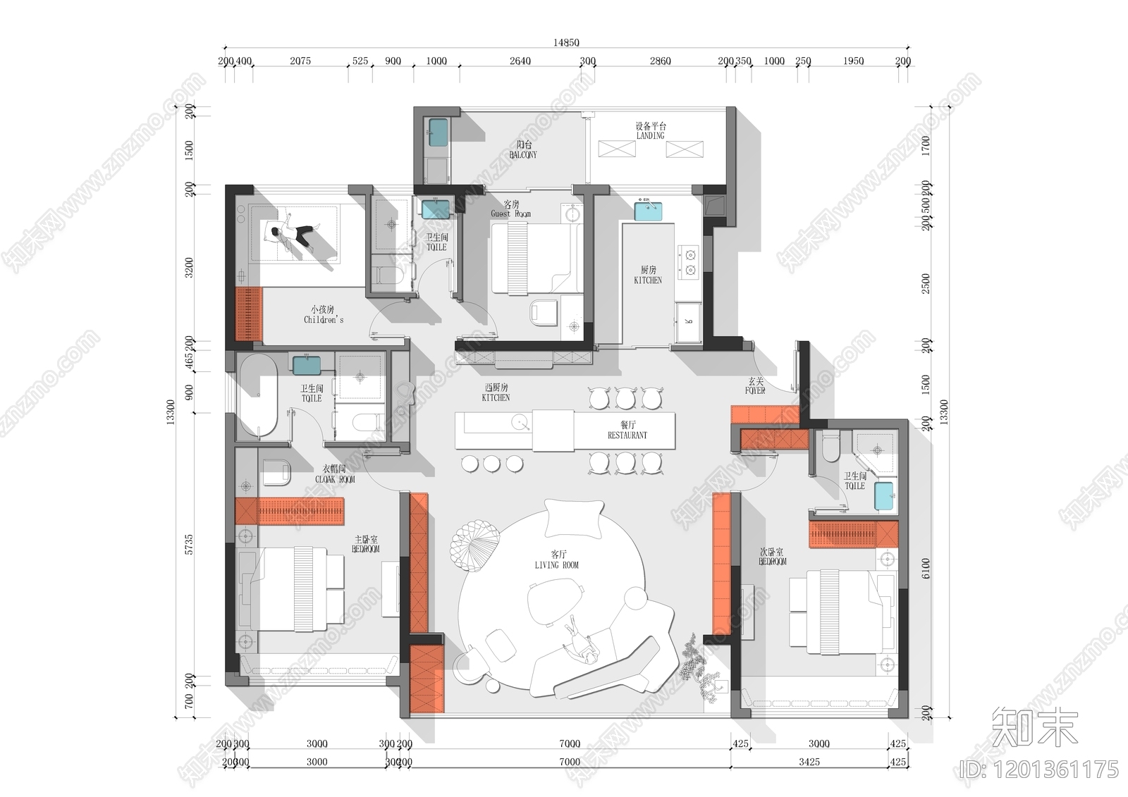 一梯两户施工图下载【ID:1201361175】