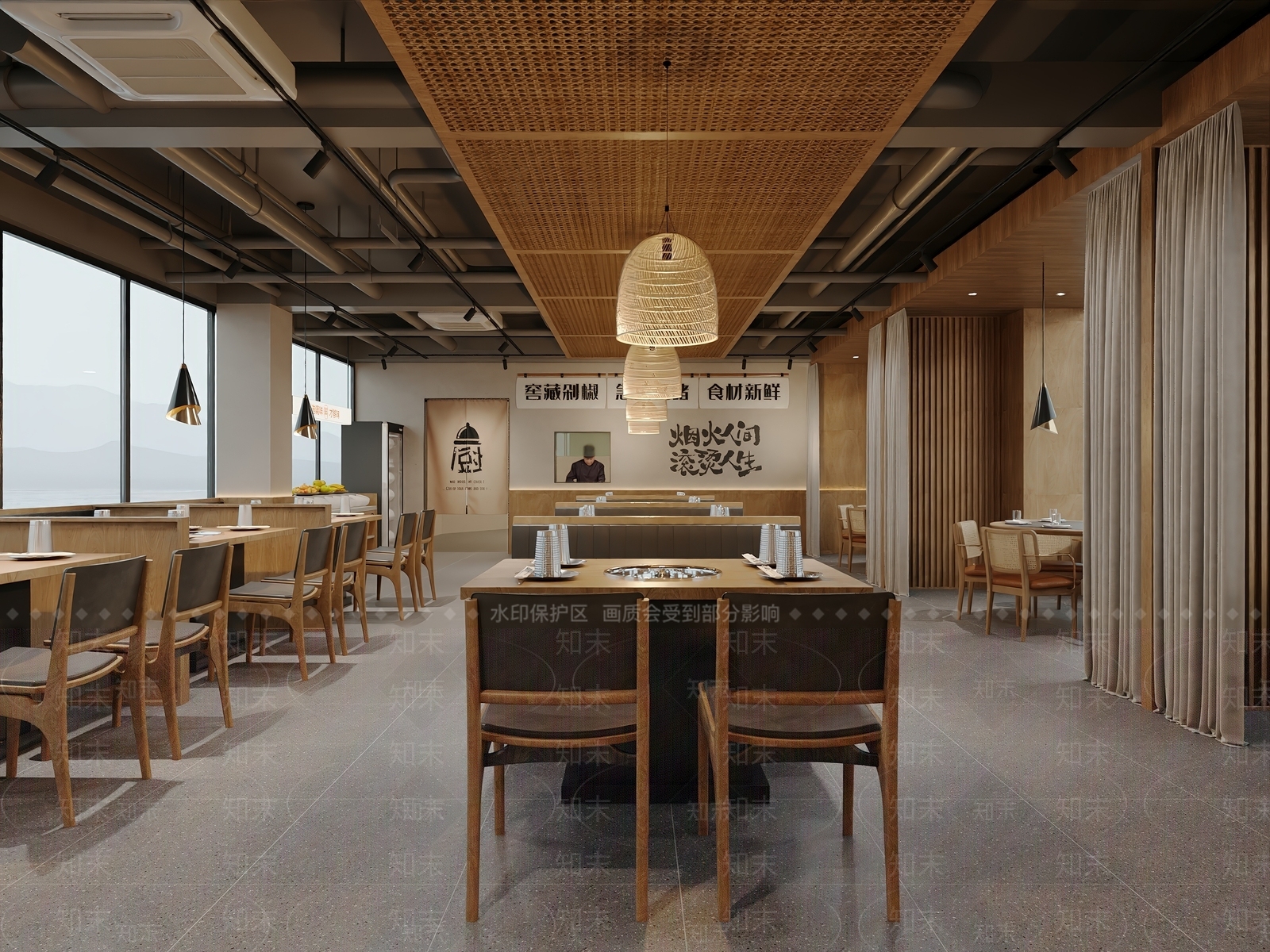 现代日式火锅店3D模型下载【ID:1201361372】