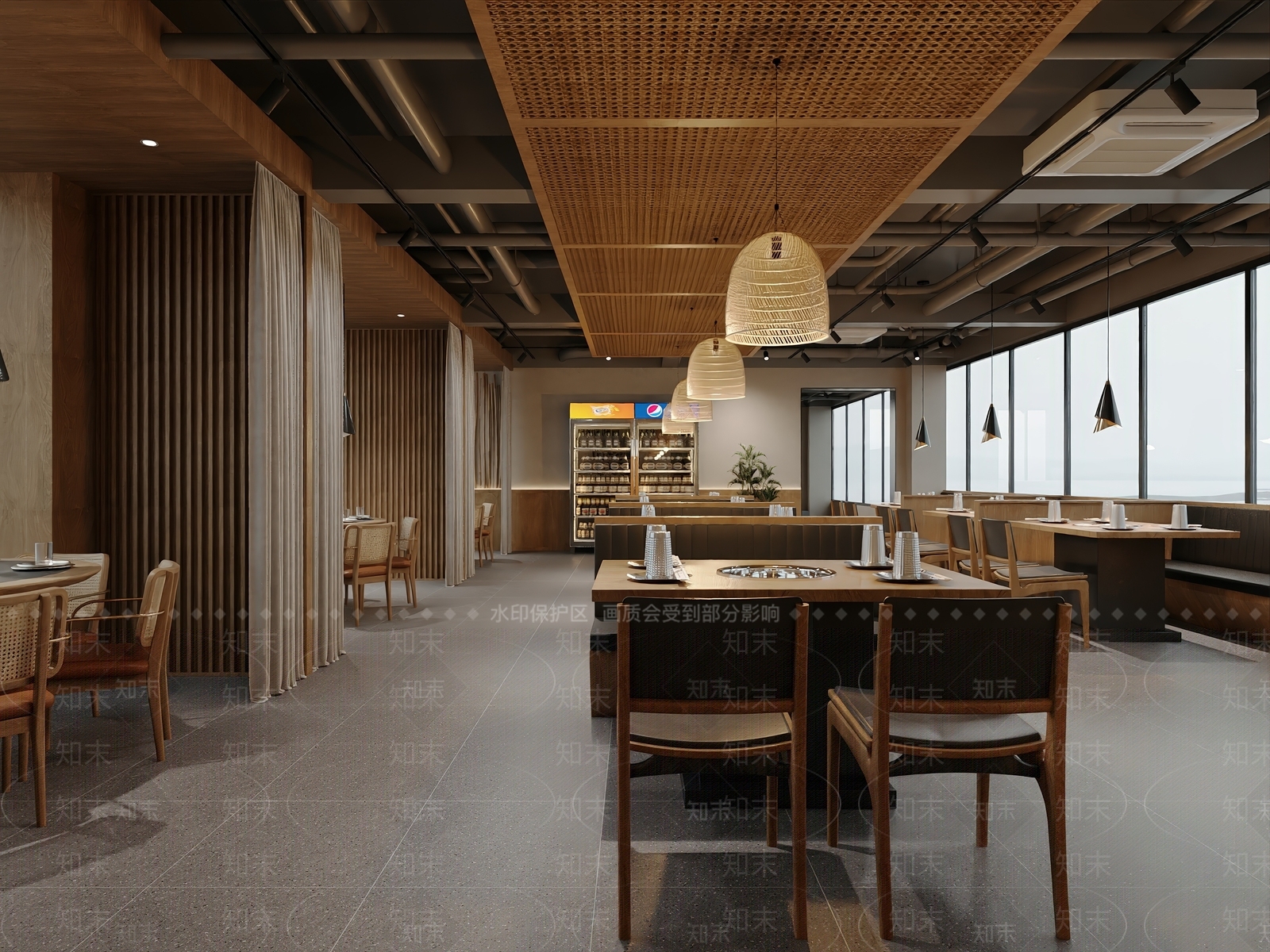现代日式火锅店3D模型下载【ID:1201361372】