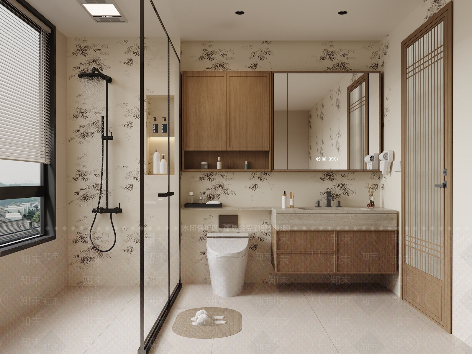 新中式禅意卫生间3D模型下载【ID:1201361316】