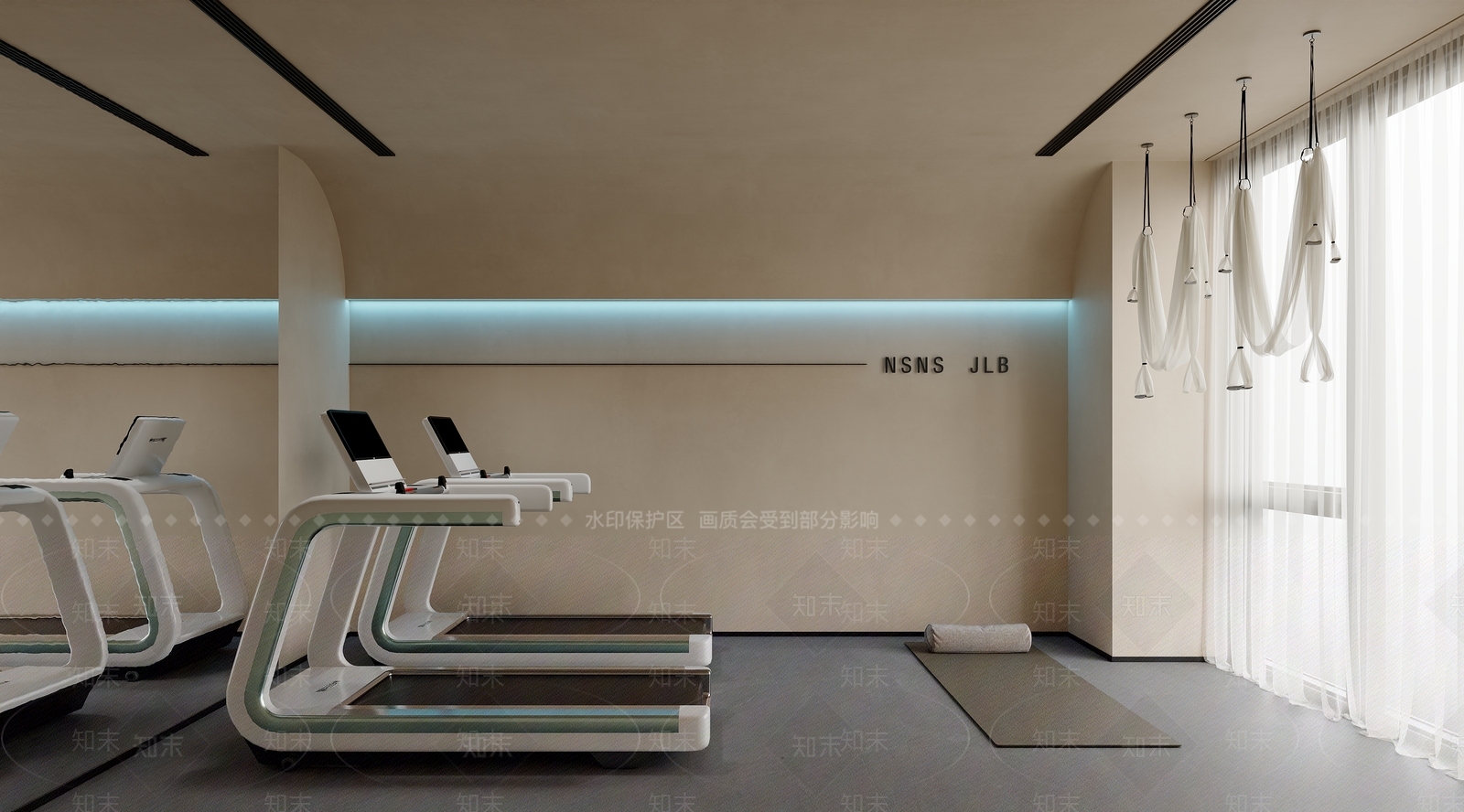 奶油极简健身房3D模型下载【ID:1201361738】