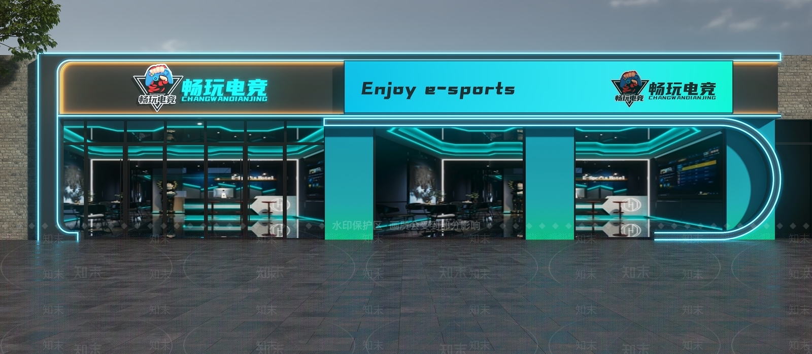 现代门头3D模型下载【ID:1201362368】