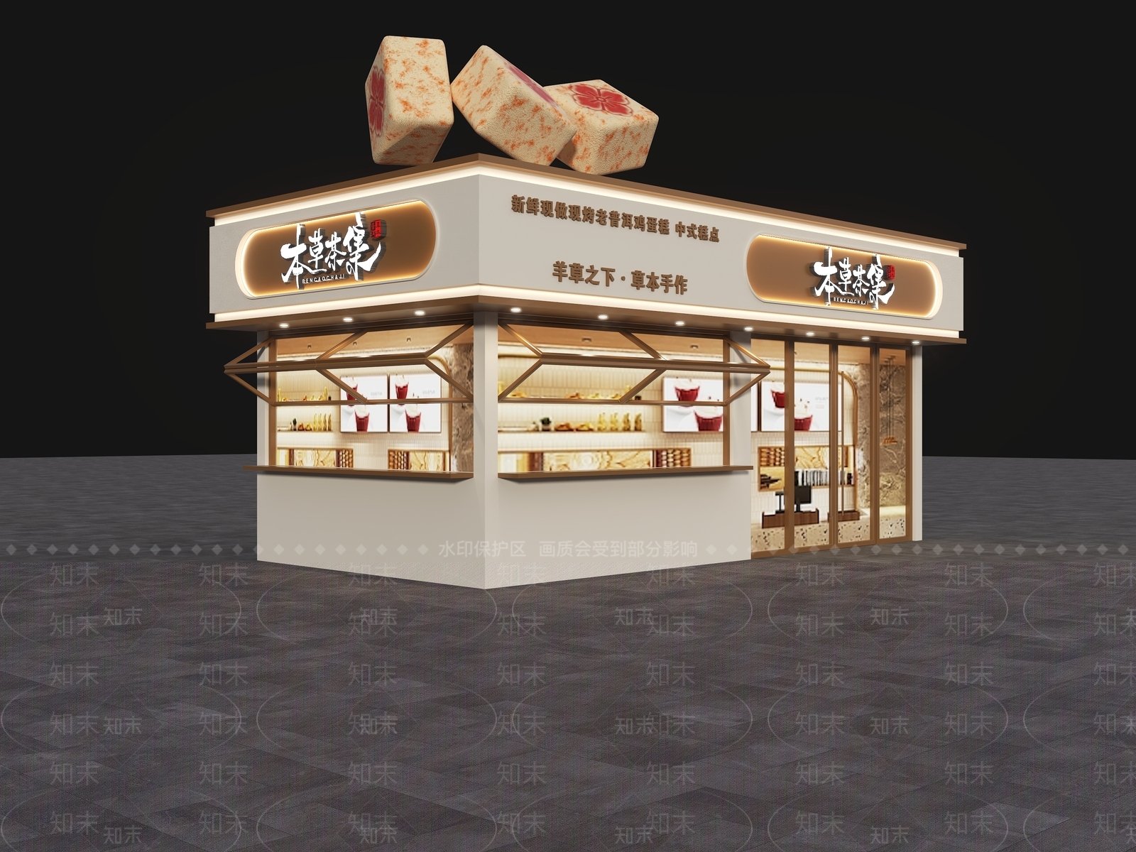 现代新中式门头3D模型下载【ID:1201362775】