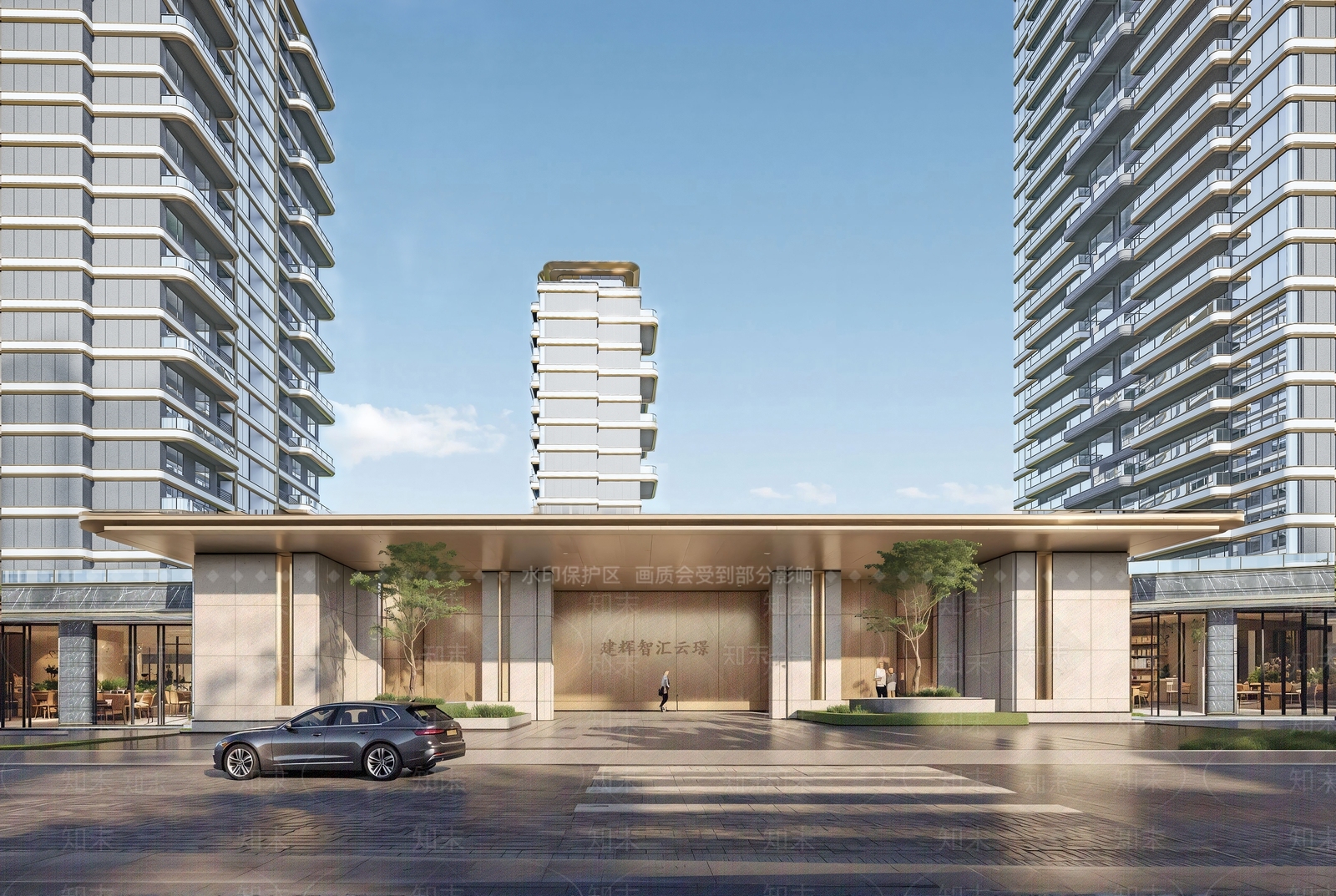 现代小区建筑SU模型下载【ID:1201363025】