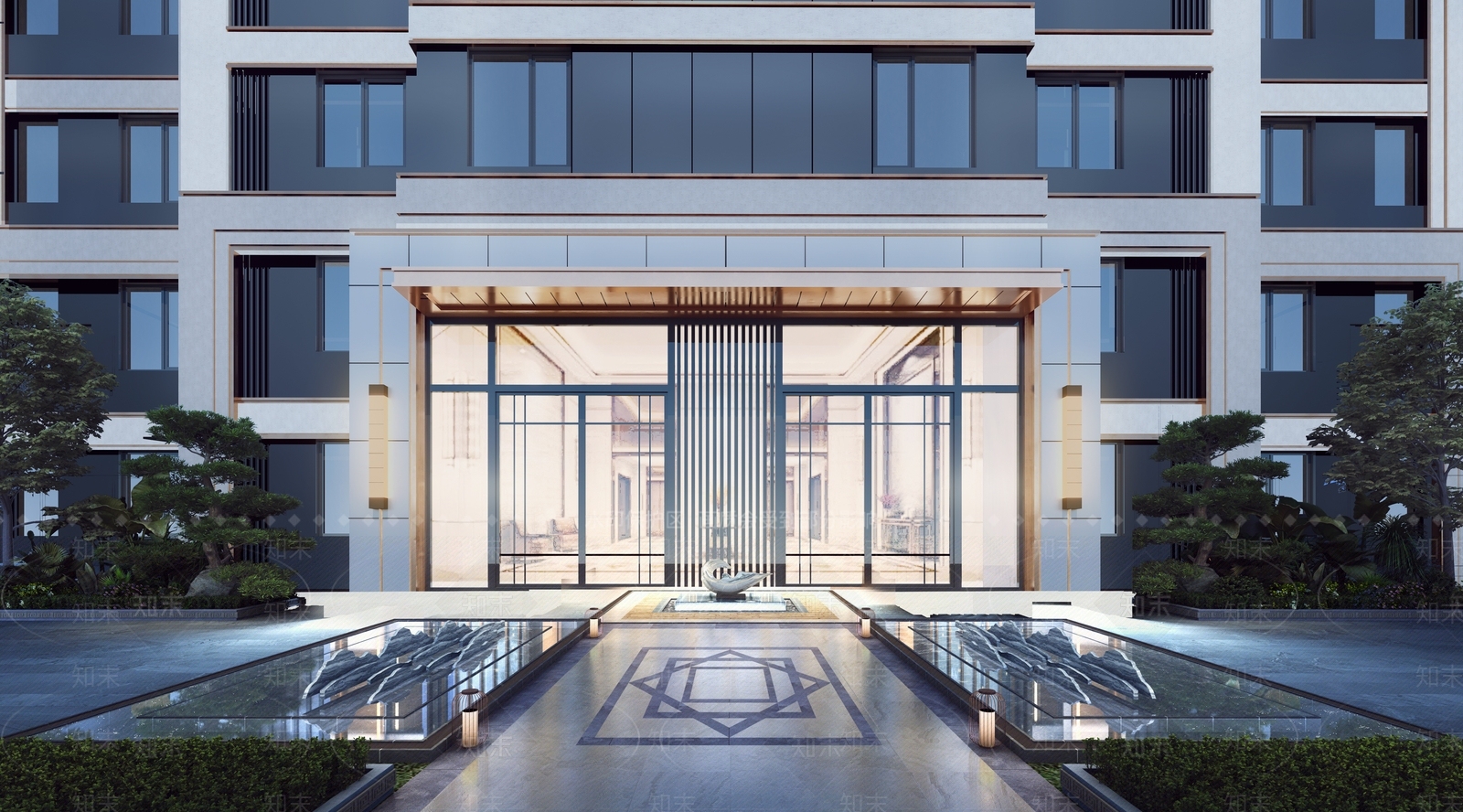 现代小区建筑SU模型下载【ID:1201363229】