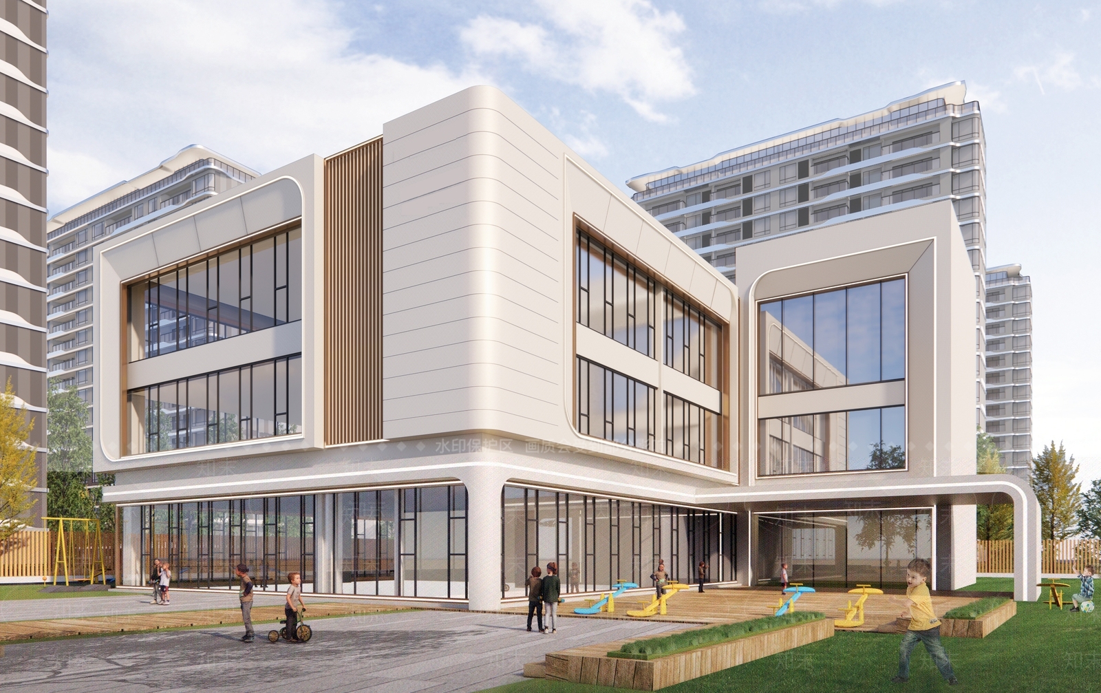 现代幼儿园SU模型下载【ID:1201363857】