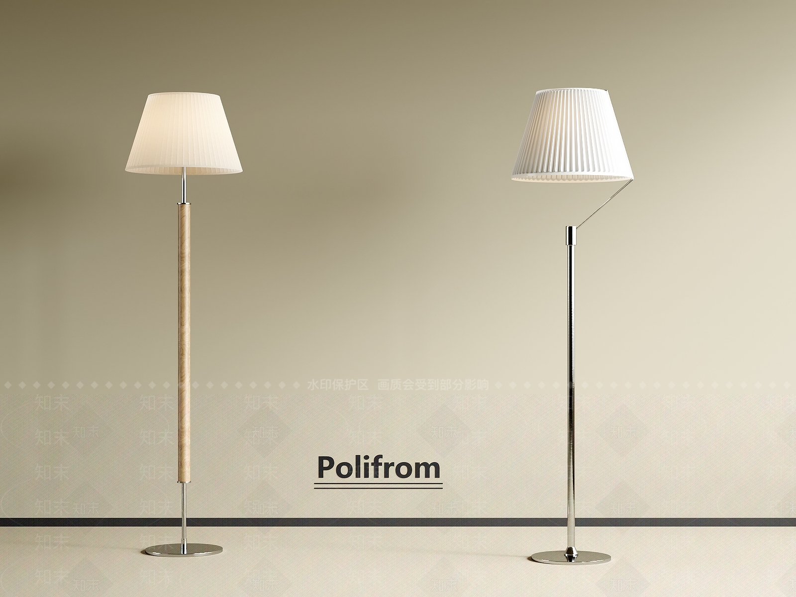 现代极简落地灯3D模型下载【ID:1201363955】