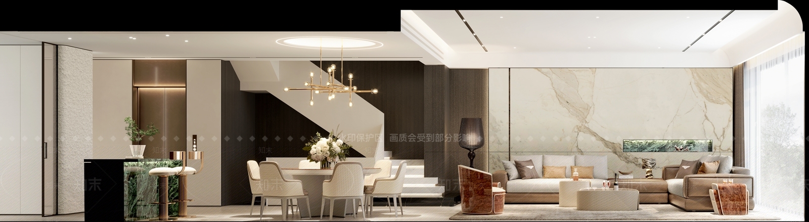 深色大理石吧台吧台3D模型下载【ID:1227458257】