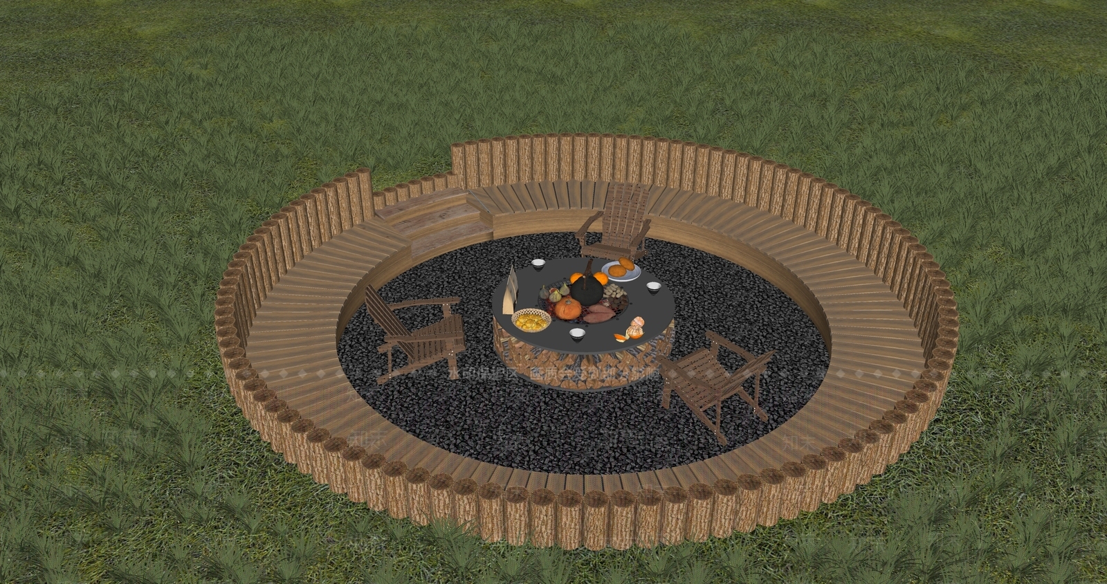 现代营地SU模型下载【ID:1201367420】