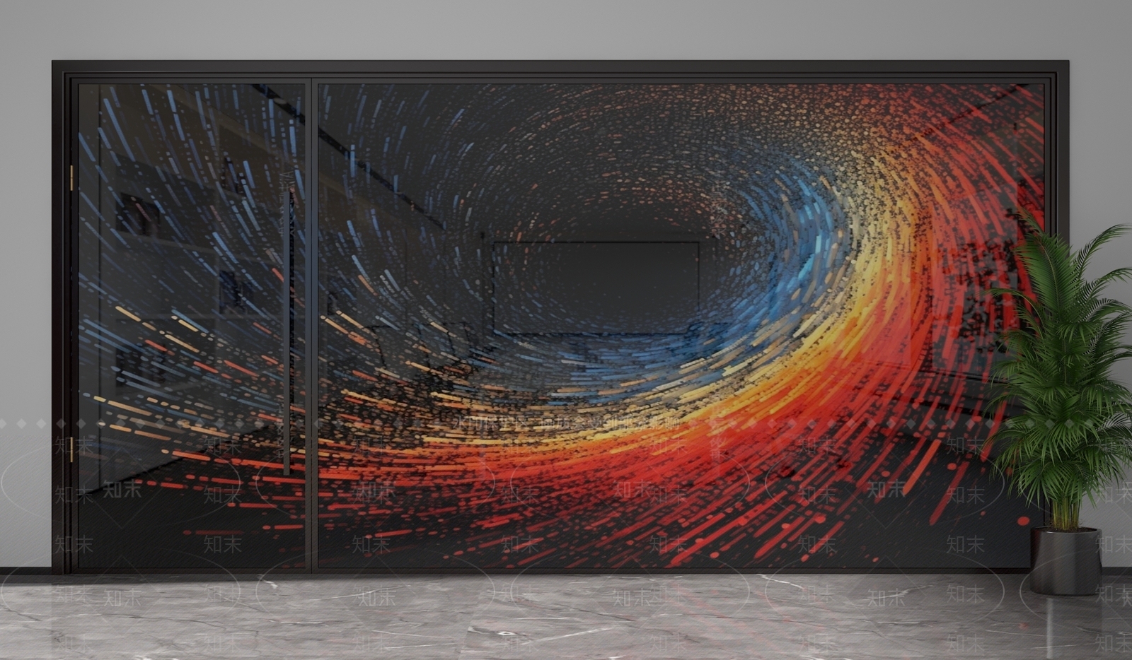 现代隔断3D模型下载【ID:1201371947】