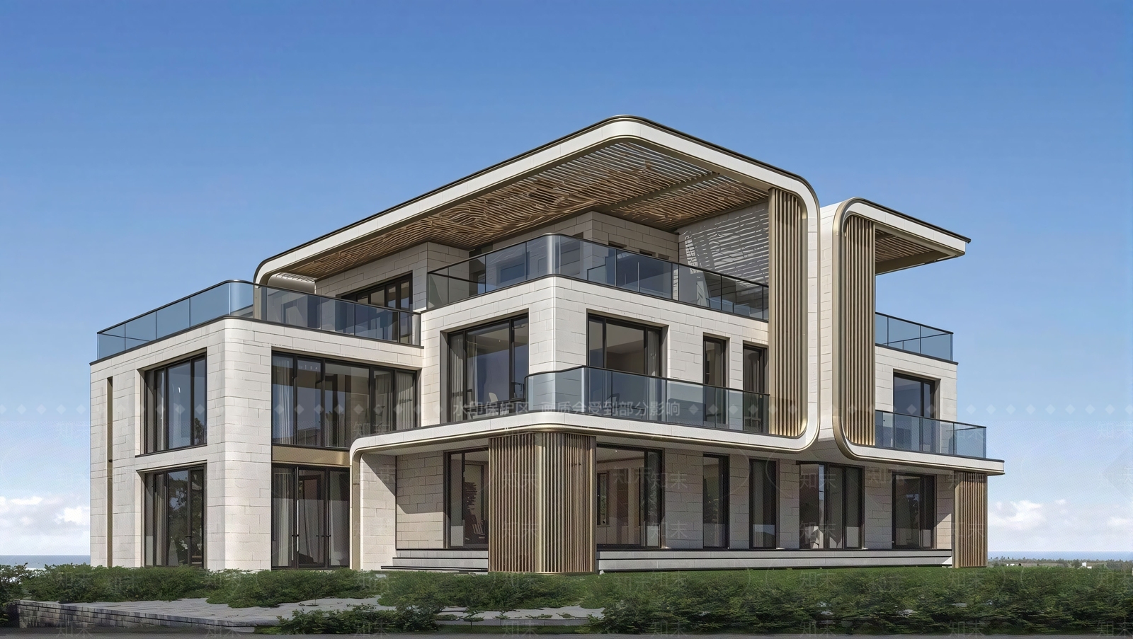 现代联排别墅SU模型下载【ID:1201372177】