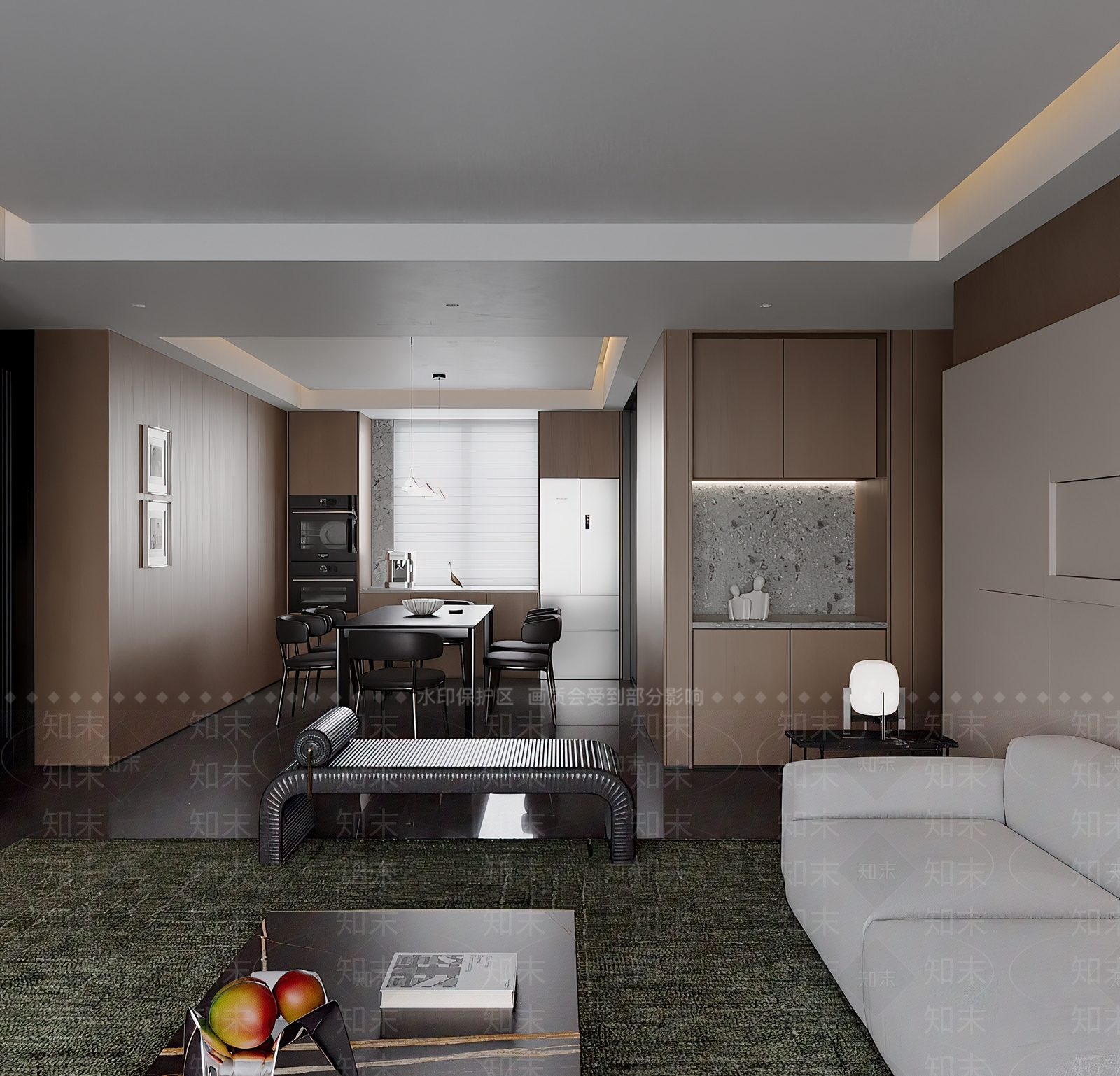 现代简约客餐厅3D模型下载【ID:1201372624】