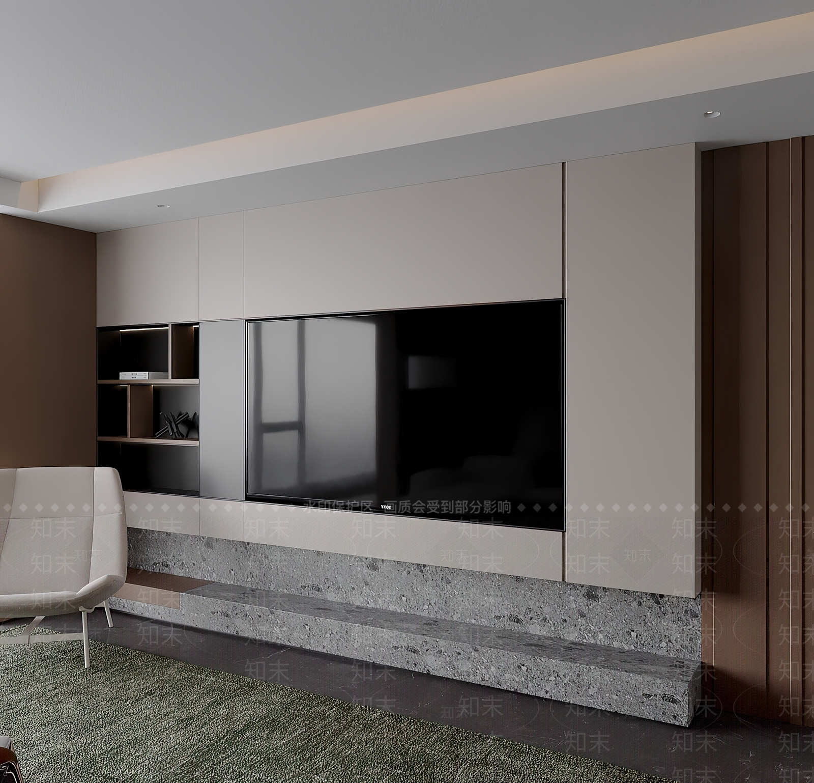 现代极简电视背景墙3D模型下载【ID:1201372675】
