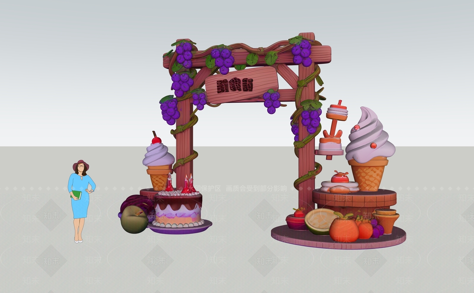 现代入口大门SU模型下载【ID:1201375105】