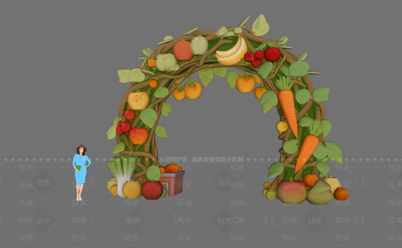 现代入口大门SU模型下载【ID:1201375138】