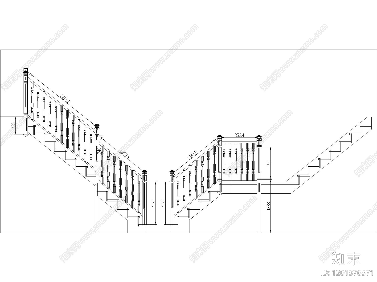 室内楼梯施工图下载【ID:1201376371】