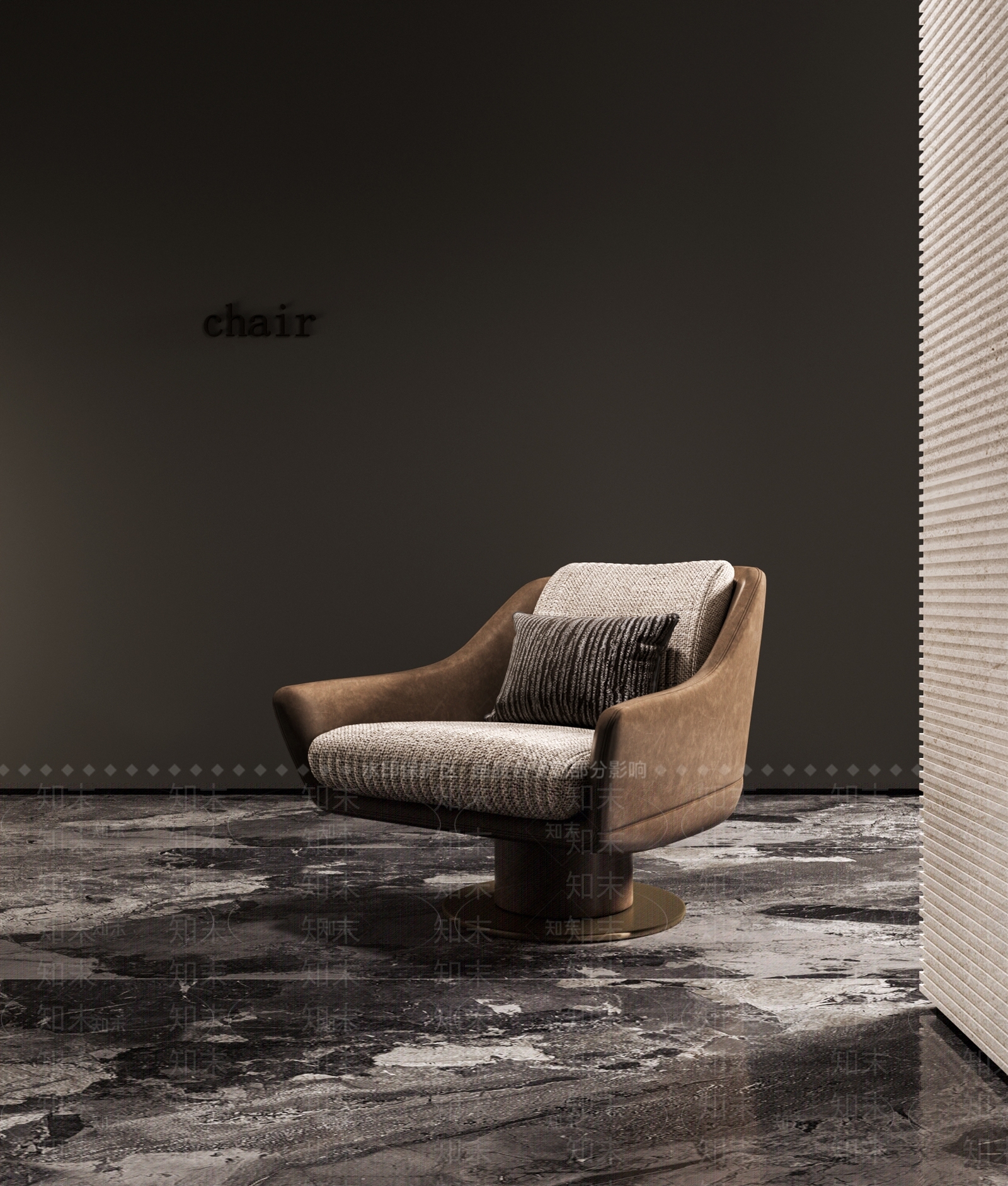 轻奢意式休闲椅3D模型下载【ID:1201379162】
